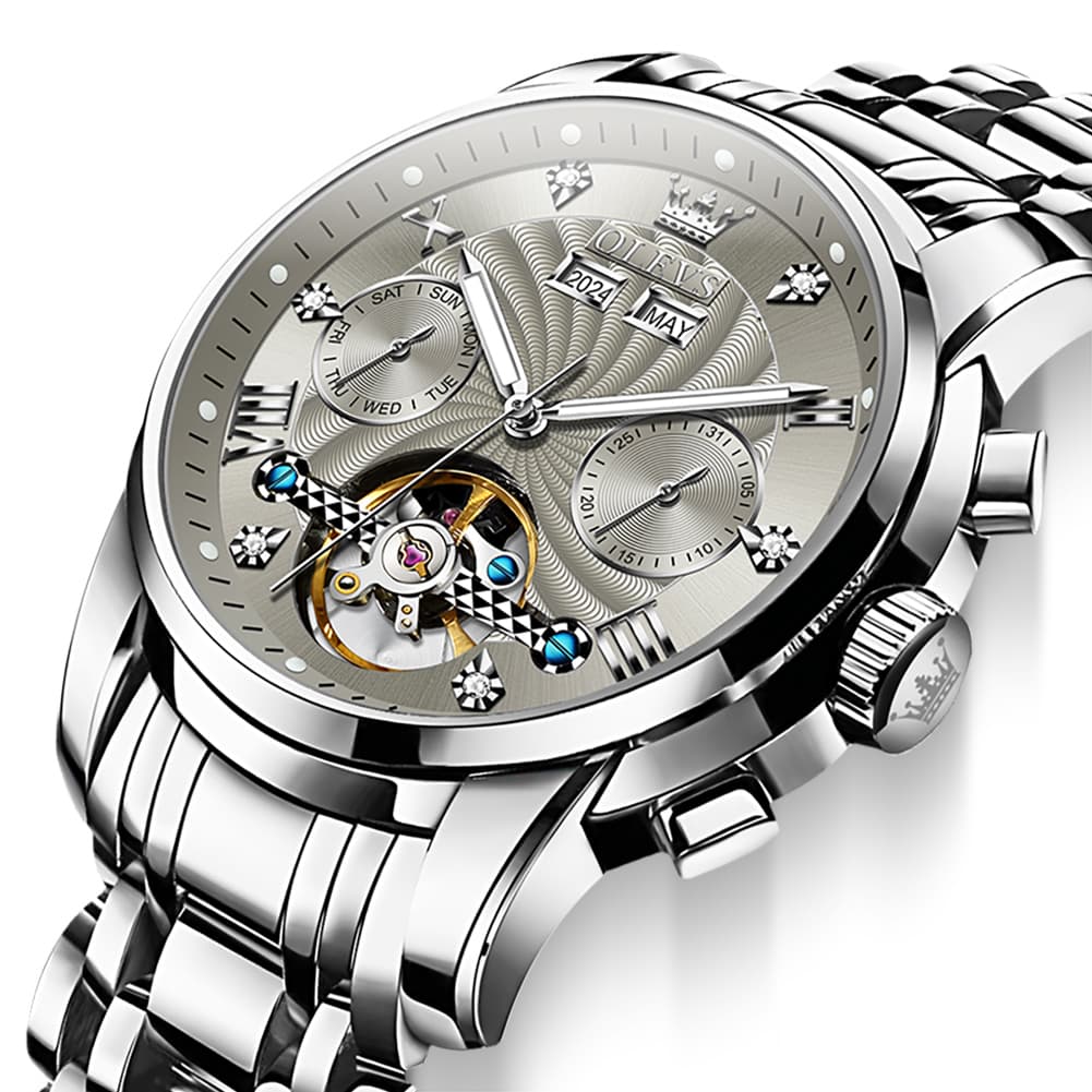 OLEVS 7088 Open Heart Roman Numeral Automatic Watch For Men