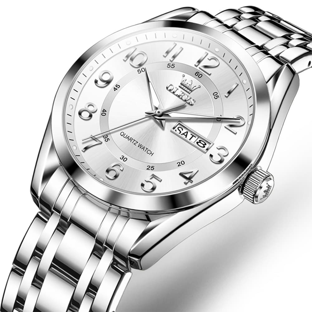 OLEVS 3666 Quartz Luminous Stainless Steel Watch For Men