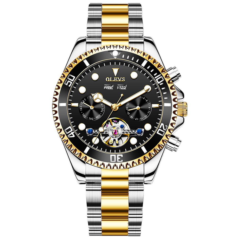 OLEVS 6605 Classic Open Heart Automatic Dive Style Watch for Men