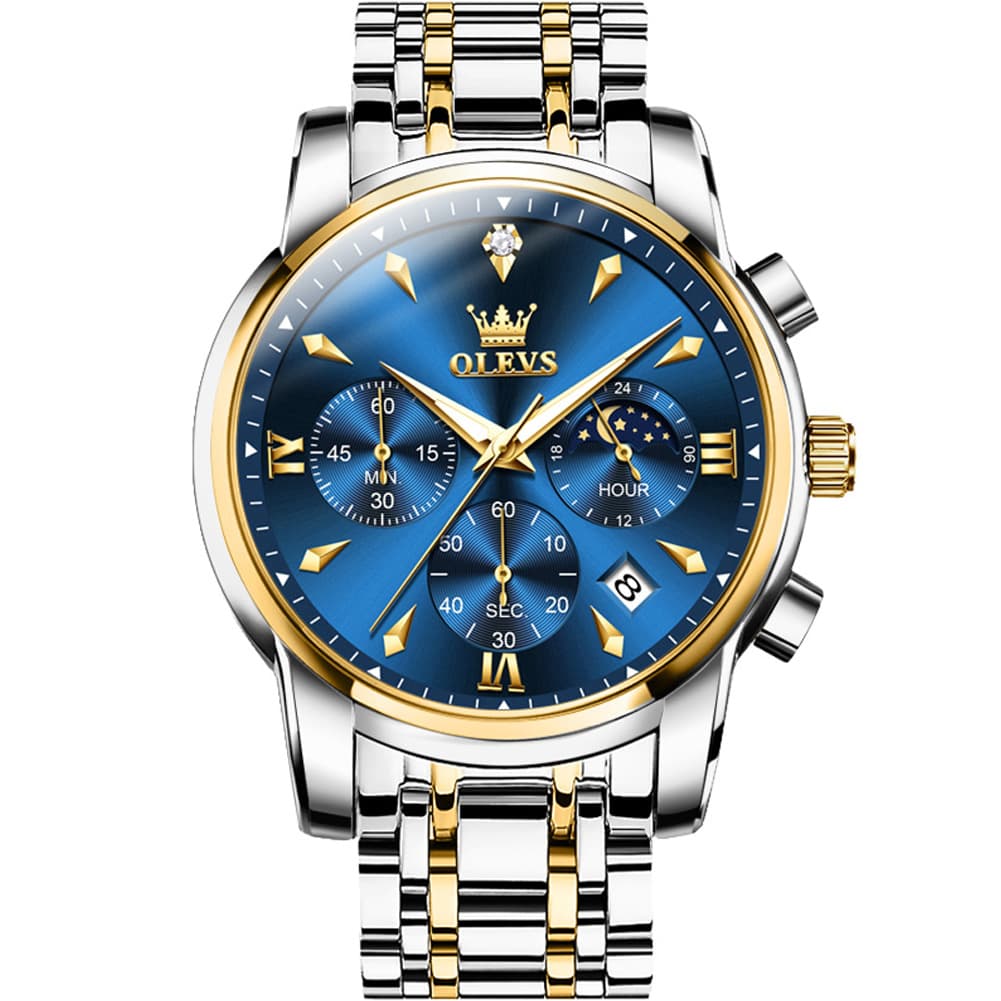 OLEVS 3639 Chronograph Moon Phase Quartz Watch for Men