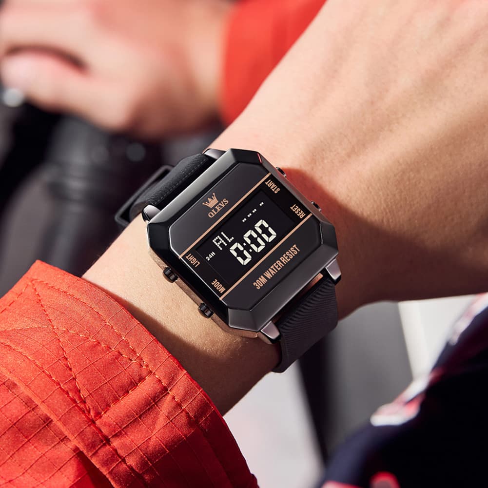 OLEVS 1103 Square Digital Streetwear Sport Watch for Men