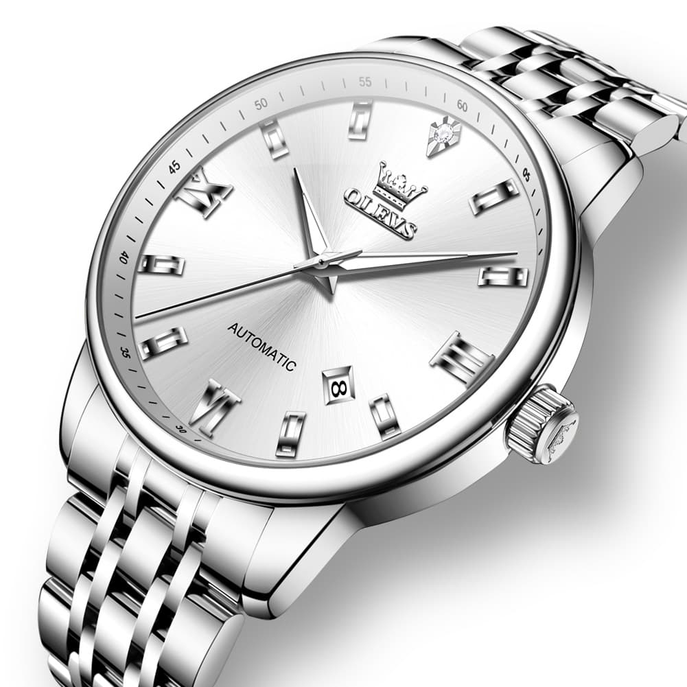 OLEVS 6723 Diamond Roman Numeral Automatic Mechanical Watch For Men