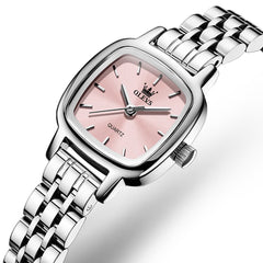 OLEVS 5675 Petite Square Watch Vintage Dress Stainless Steel Bracelet Quartz Timepiece for Women