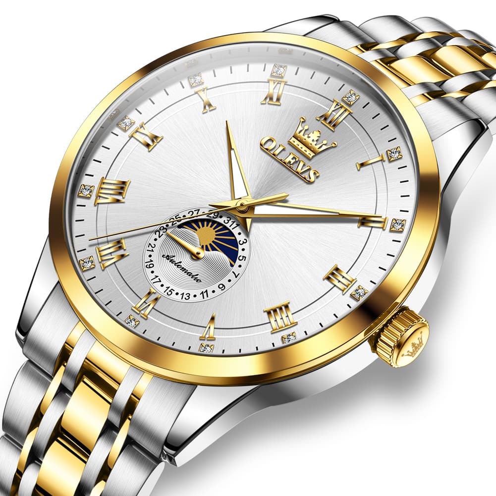 OLEVS 7063 Diamond Moon Phase Automatic Watch For Men