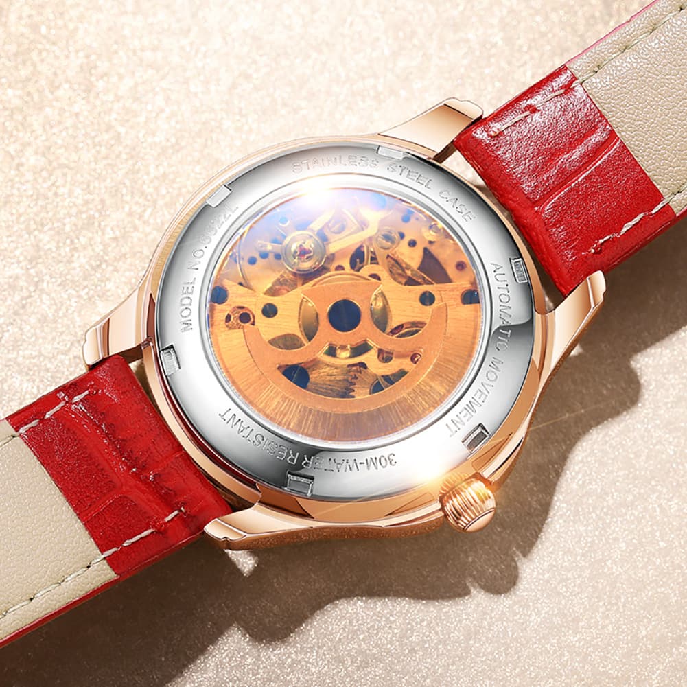 OLEVS 6622 Butterfly Skeleton Mechanical Watch for Women