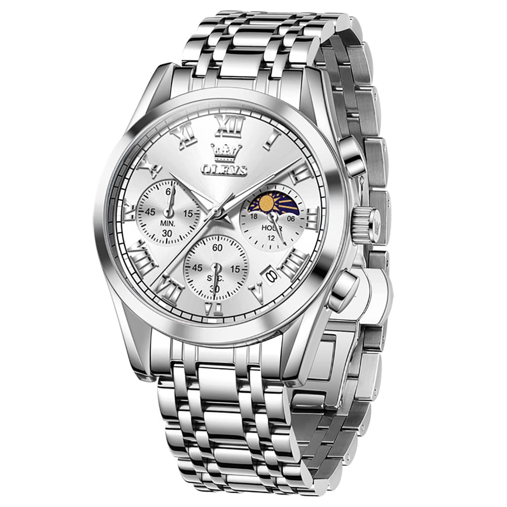 OLEVS 2871 Luxury Moon Phase Chronograph Watch for Men
