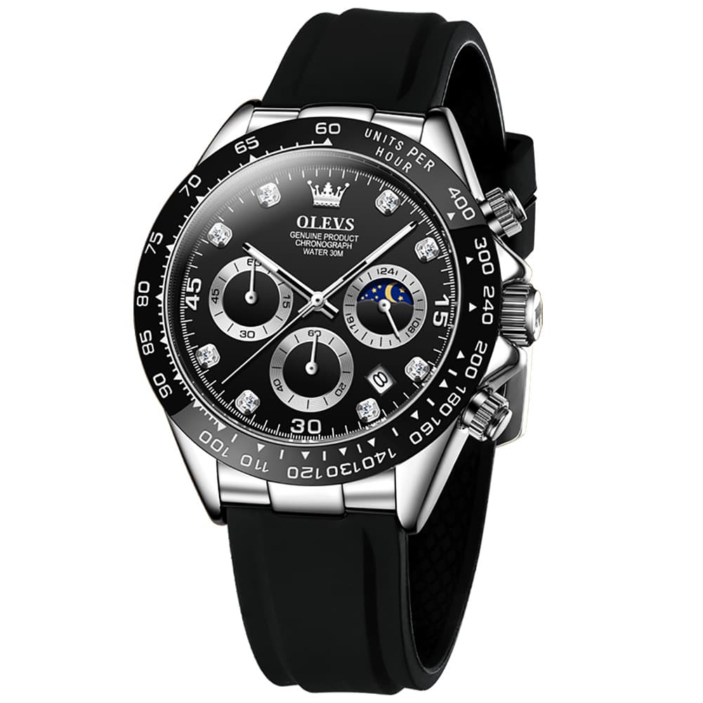 OLEVS 2875 Luxury Moon Phase Racing Chronograph Watch for Men