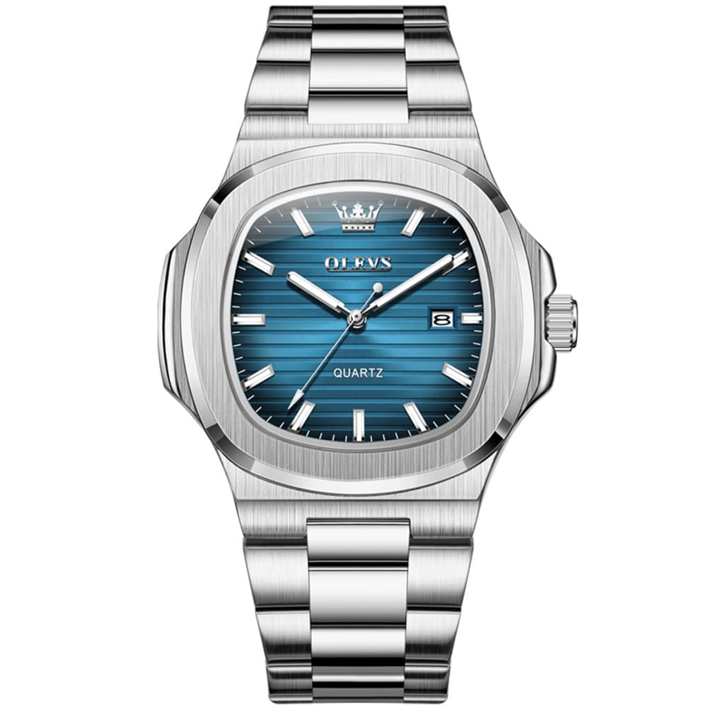 OLEVS 3696 Octagon Embossed Dial Luxury Sport Watch for Men