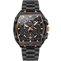 OLEVS 2942 Tonneau Dual Time Quartz Watch for Men