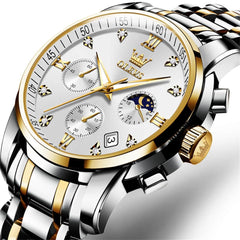 OLEVS 2858 Luxury Moon Phase Chronograph Watch for Men