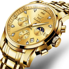 OLEVS 2858 Luxury Moon Phase Chronograph Watch for Men