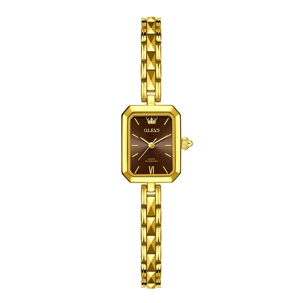 OLEVS 3691 Petite Rectangle Quartz Womens Watch Stainless Steel