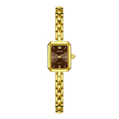 OLEVS 3691 Petite Rectangle Quartz Womens Watch Stainless Steel