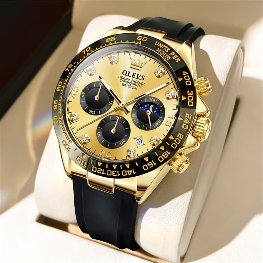 OLEVS 2875 Luxury Moon Phase Racing Chronograph Watch for Men