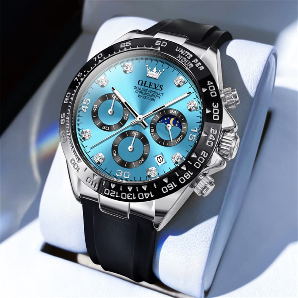 OLEVS 2875 Luxury Moon Phase Racing Chronograph Watch for Men