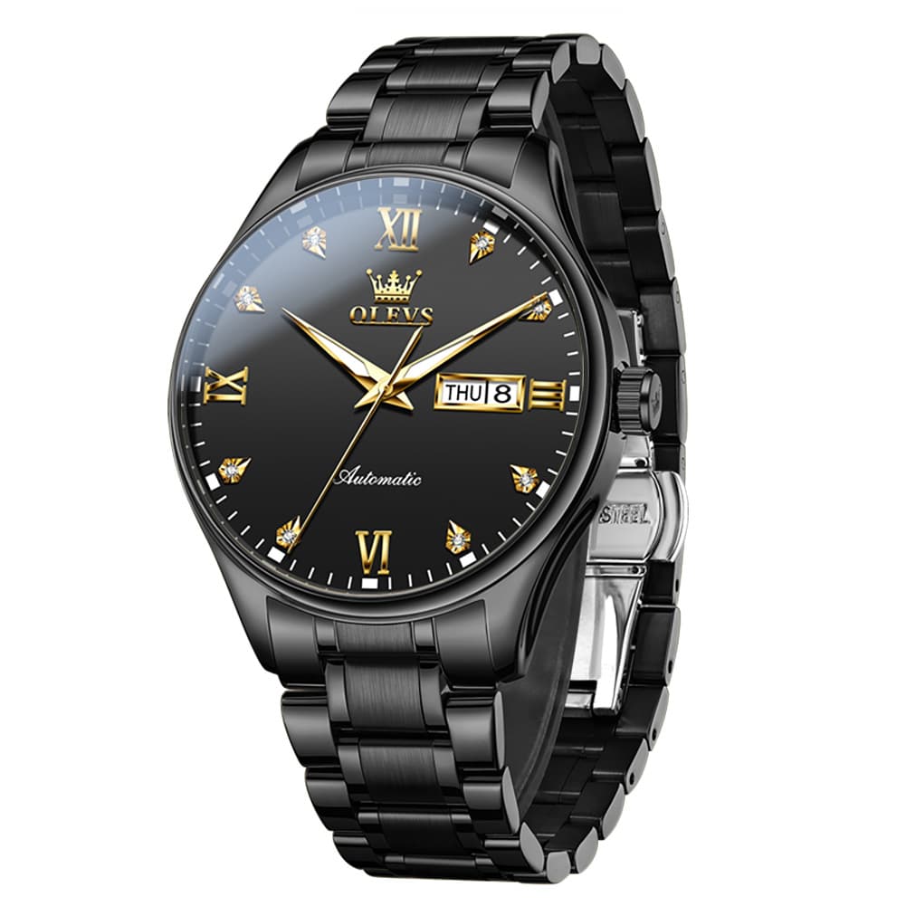 OLEVS Diamond Dial Day Date Automatic Mechanical Watch 9955 for Men