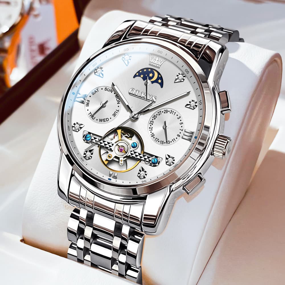 OLEVS 6678 Mechanical Moon Phase Automatic Watch for Men