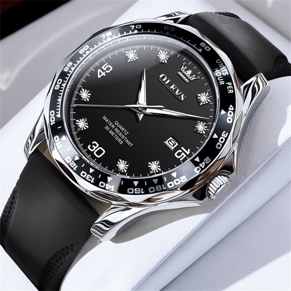 OLEVS 9988 Luxury Green Dial Quartz Dress Watch for Men