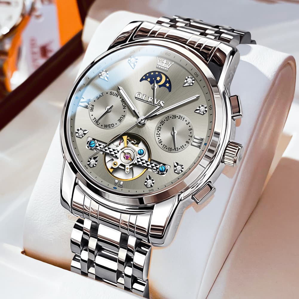 OLEVS 6678 Mechanical Moon Phase Automatic Watch for Men