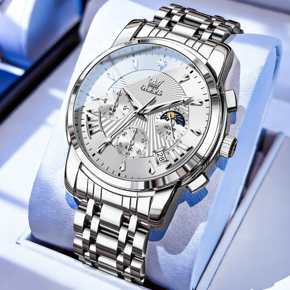 OLEVS 2892 Steel Chronograph Quartz Watch for Men