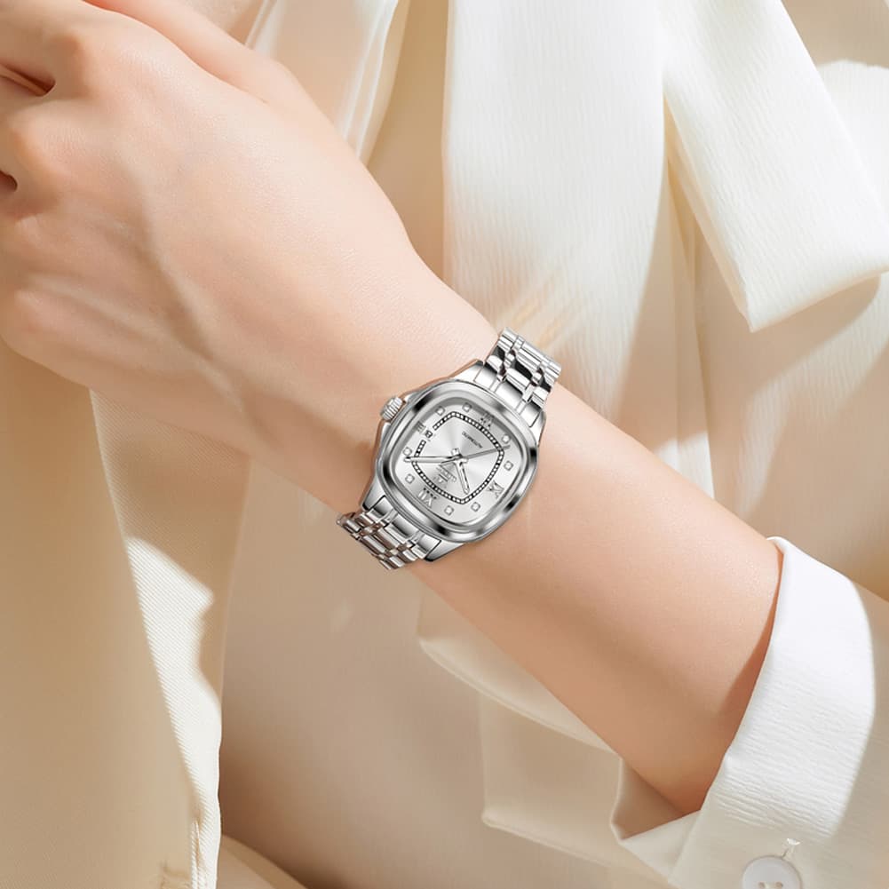 OLEVS Retro Square Diamond Dial Automatic Mechanical Watch 9810 for Men and Women