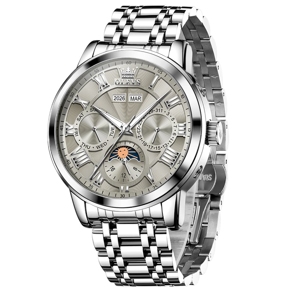 OLEVS 6785 Sun and Moon Multi Function Mechanical Watch for Men