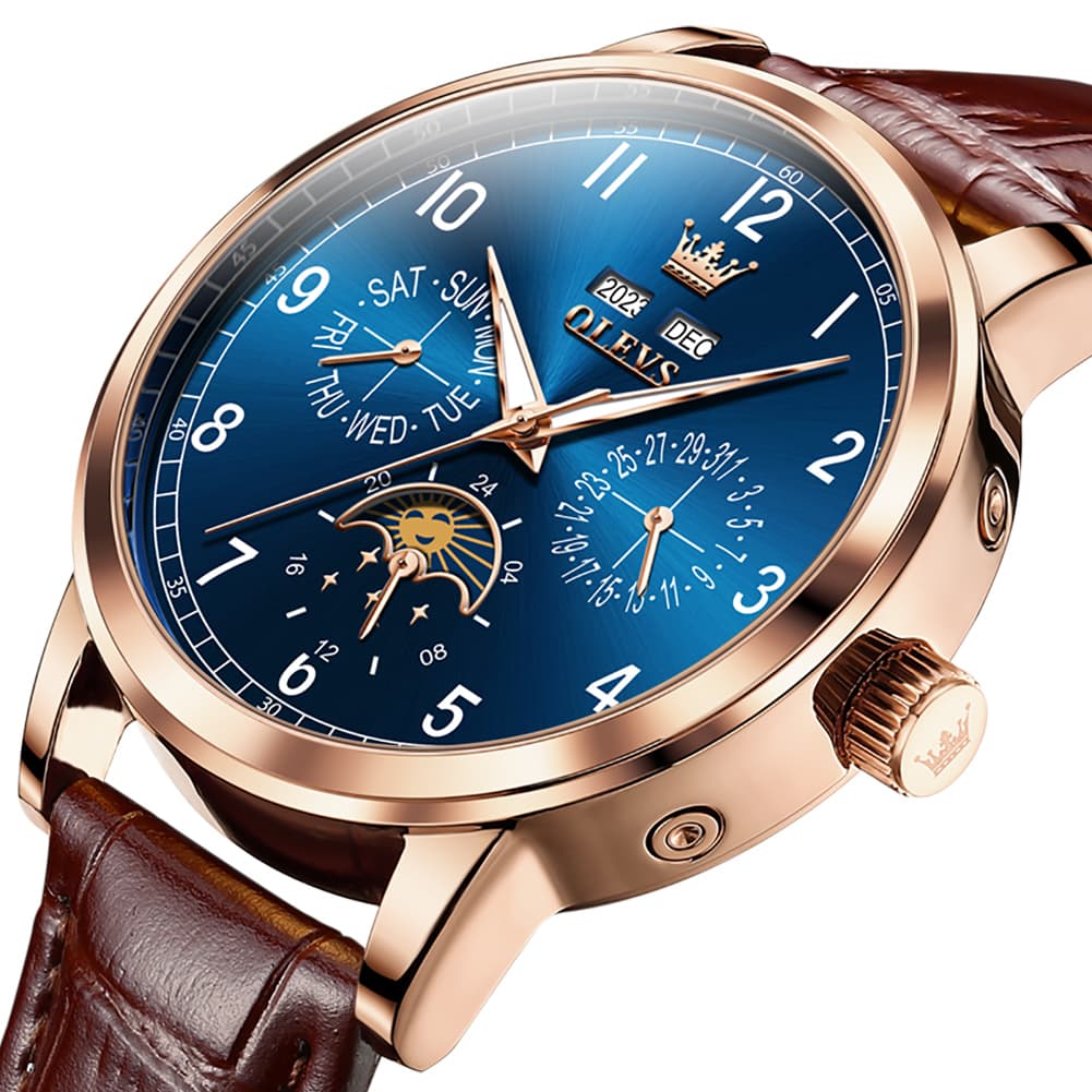 OLEVS 6698 Multifunction Moon Phase Mechanical Watch for Men