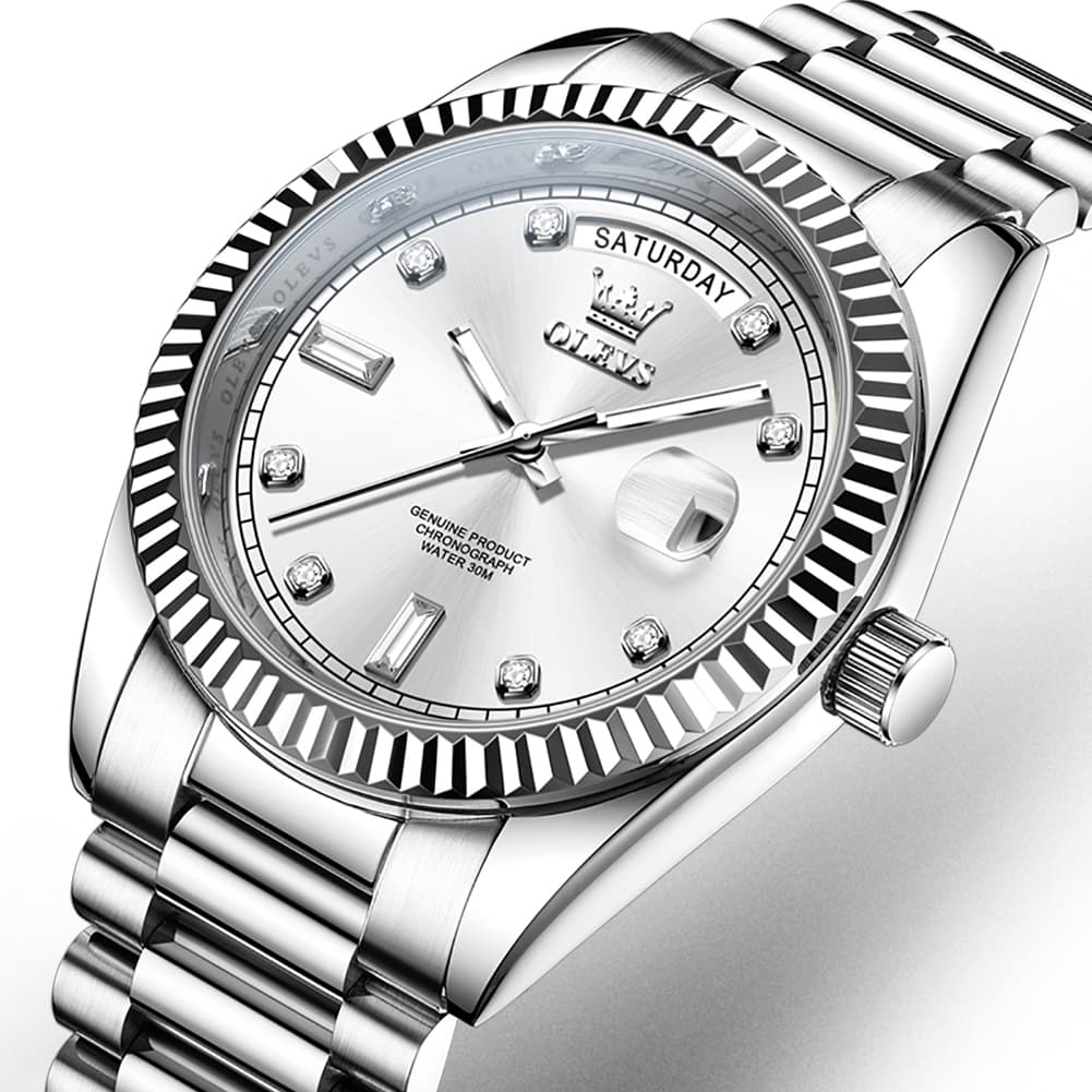 OLEVS 6736 Fluted Bezel Mechanical Watch for Men