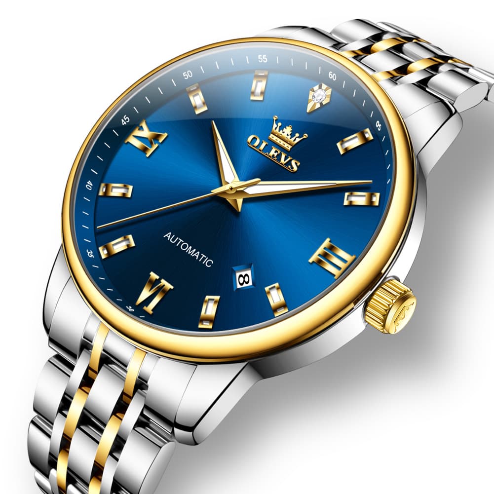 OLEVS 6723 Diamond Roman Numeral Automatic Mechanical Watch For Men