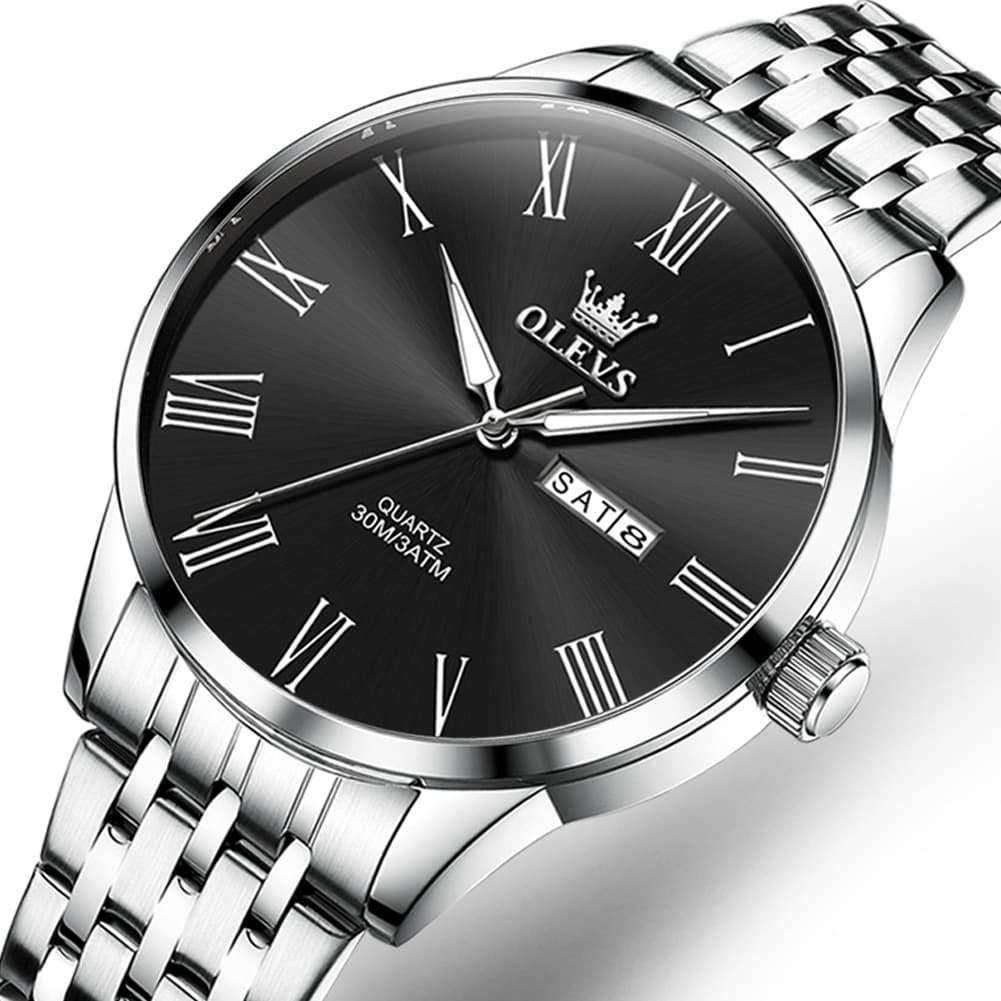 OLEVS 3633 Minimalist Sunray Roman Quartz Watch for Men