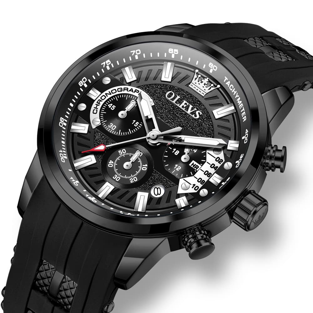 OLEVS 3690 Chronograph Silicone Mens Watch Multifunctional