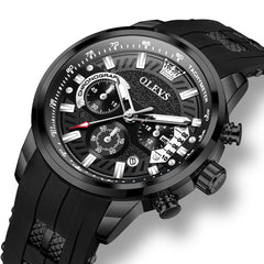 OLEVS 3690 Chronograph Silicone Mens Watch Multifunctional