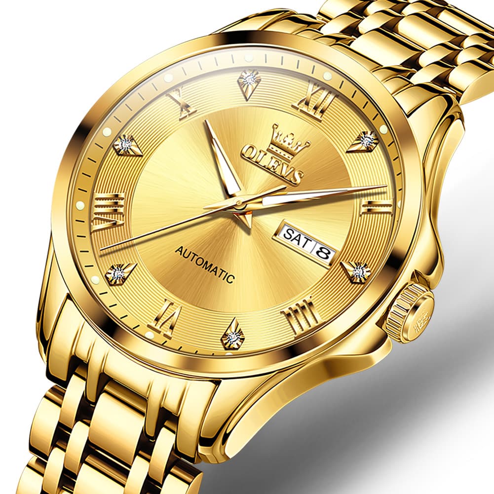 OLEVS 6702 Diamond Dial Automatic Mechanical Watch For Men