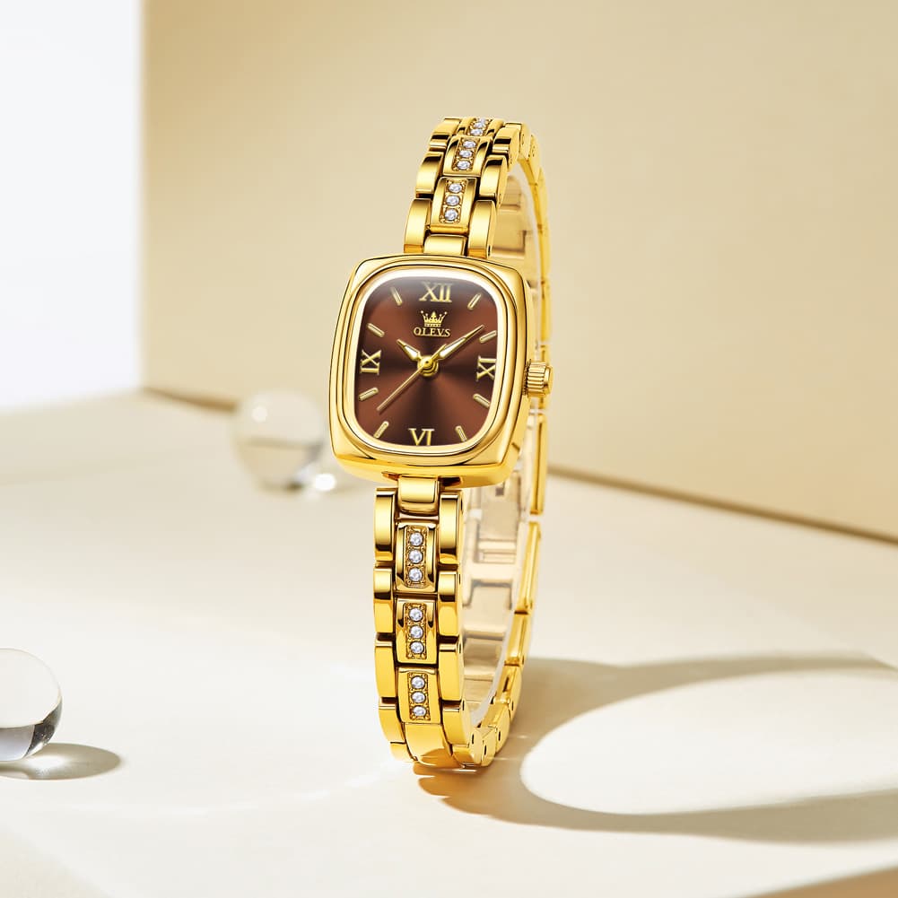 OLEVS 3695 Petite Crystal Bracelet Quartz Womens Watch