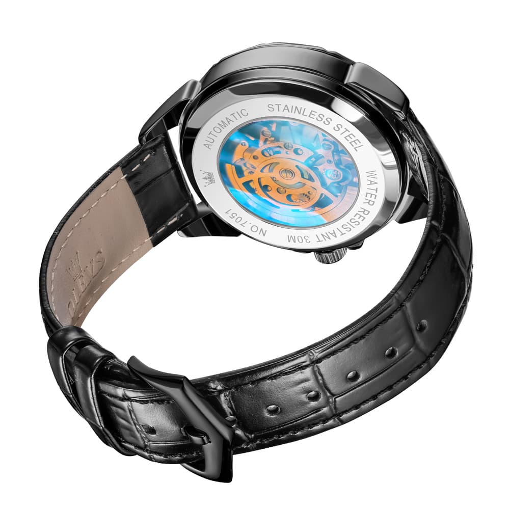 OLEVS 7051 Skeleton Racing Mechanical Watch For Men