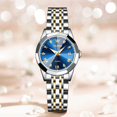 OLEVS 9931 Elegant Diamond Stainless Steel Quartz Watch for Women