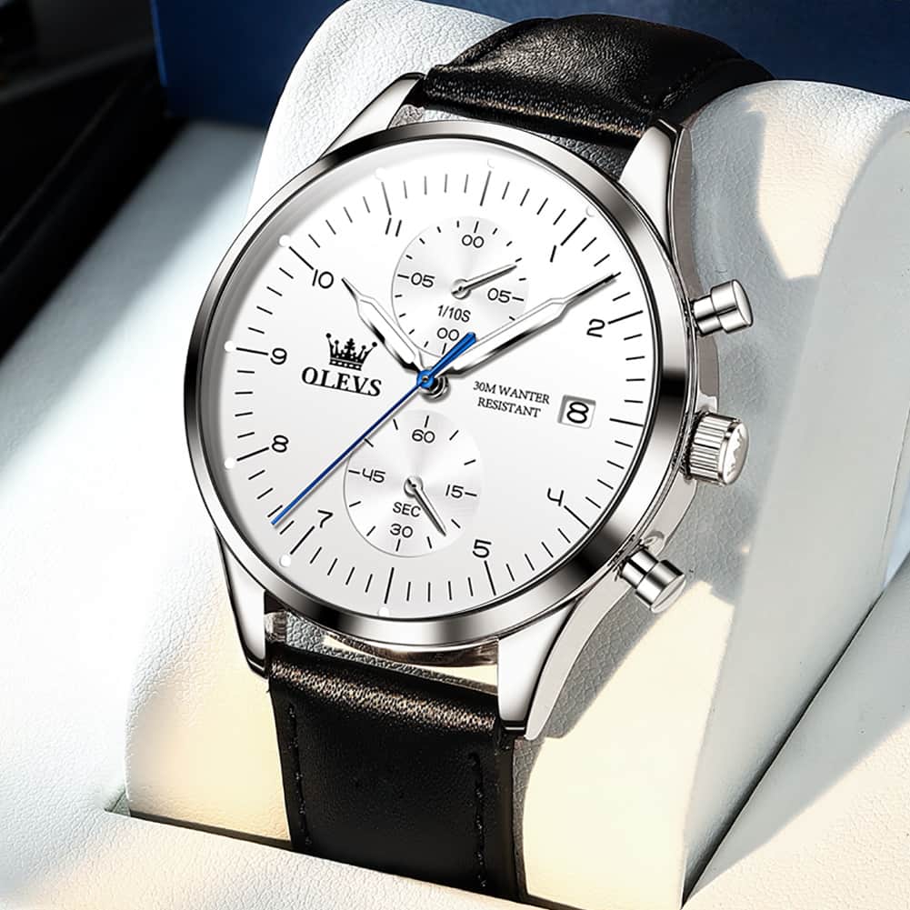 OLEVS 2880 Minimalist Slim Dress Chronograph Watch for Men