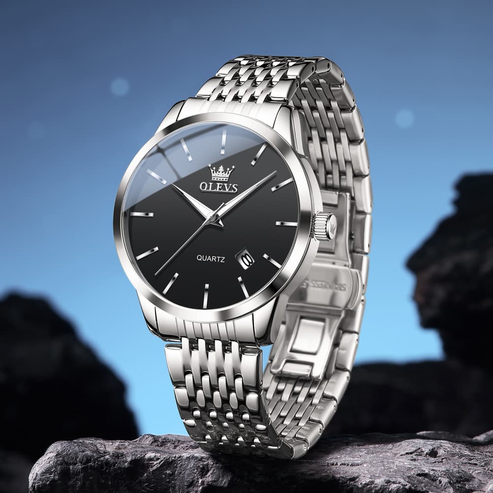 OLEVS 2907 Minimalist Ultra Thin Quartz Watch for Men