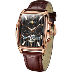 OLEVS 6675 Square Mechanical Moon Phase Watch for Men
