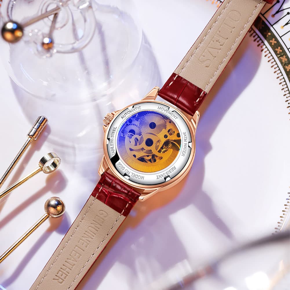 OLEVS 6656 Ceramic Mechanical Musical Note Watch for Women