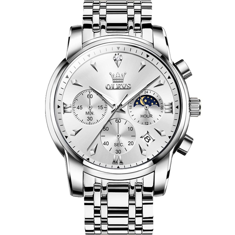 OLEVS 3639 Chronograph Moon Phase Quartz Watch for Men