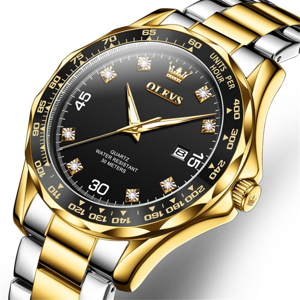 OLEVS 9988 Luxury Green Dial Quartz Dress Watch for Men