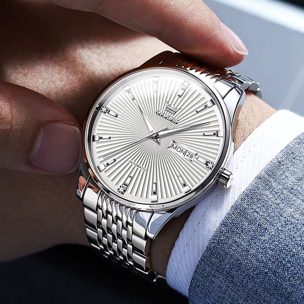 OLEVS 6653 Stainless Steel Automatic Mechanical Watch for Men