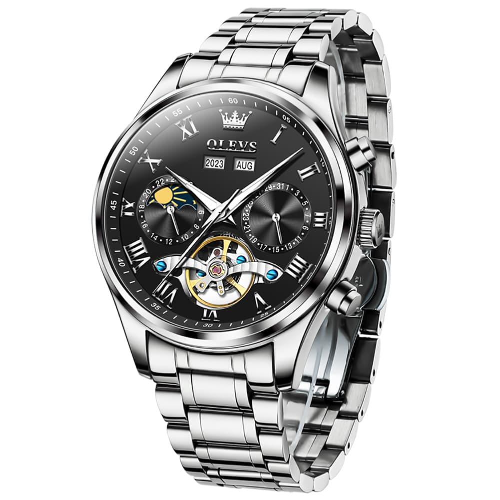 OLEVS 7005 Multi Function Skeleton Mechanical Watch for Men