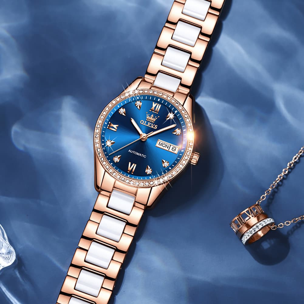 OLEVS 6637 Ceramic Automatic Mechanical Watch for Women