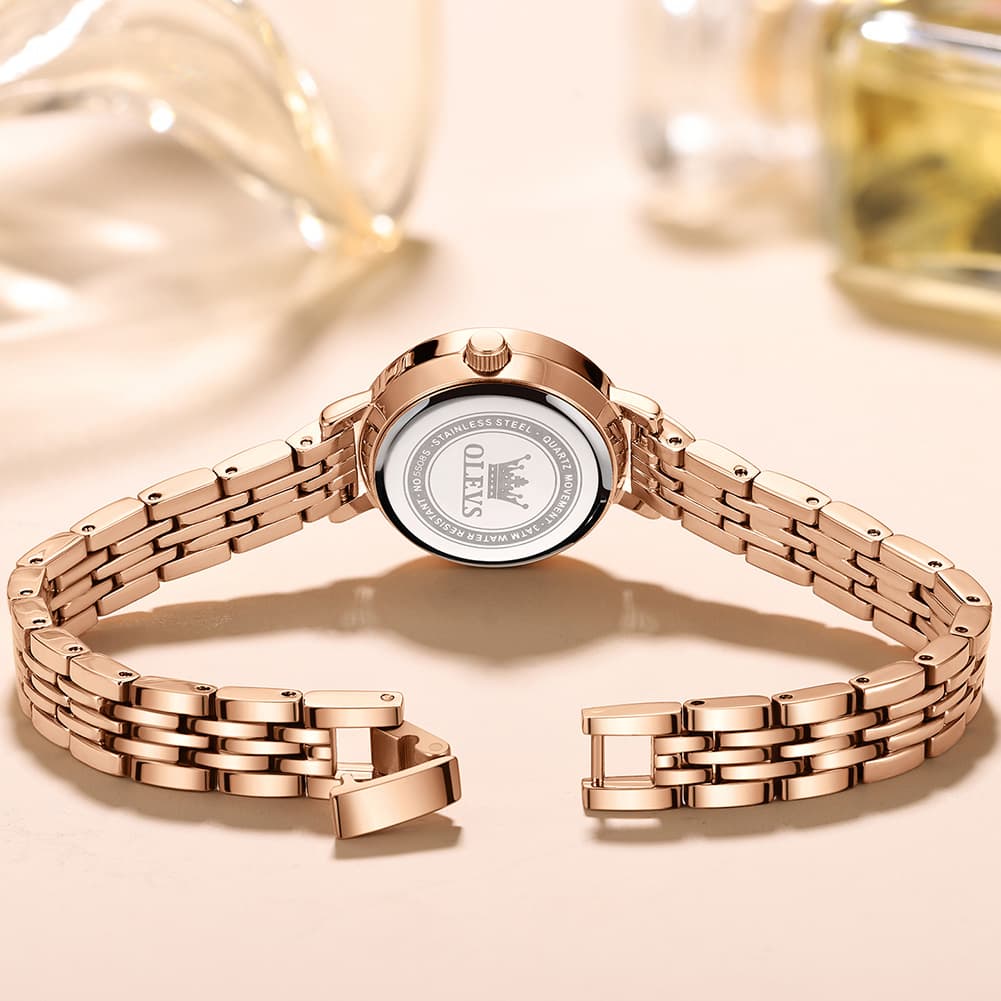OLEVS Diamond Bezel Jewelry Bracelet Watch 5508 Petite Quartz for Women