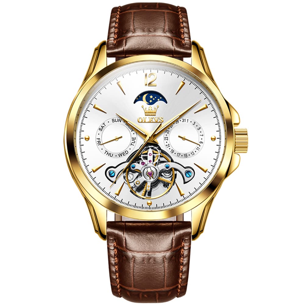 OLEVS 6663 Automatic Mechanical Moon Phase Watch for Men