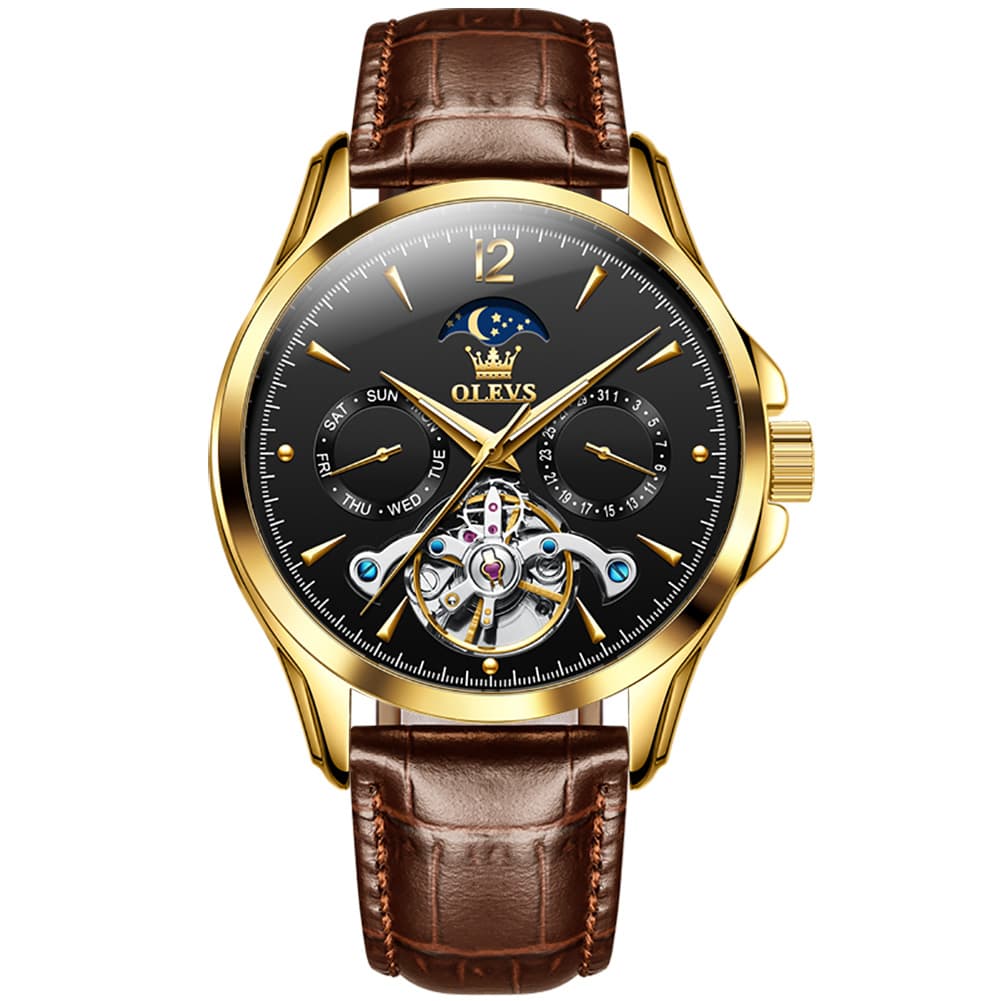 OLEVS 6663 Automatic Mechanical Moon Phase Watch for Men