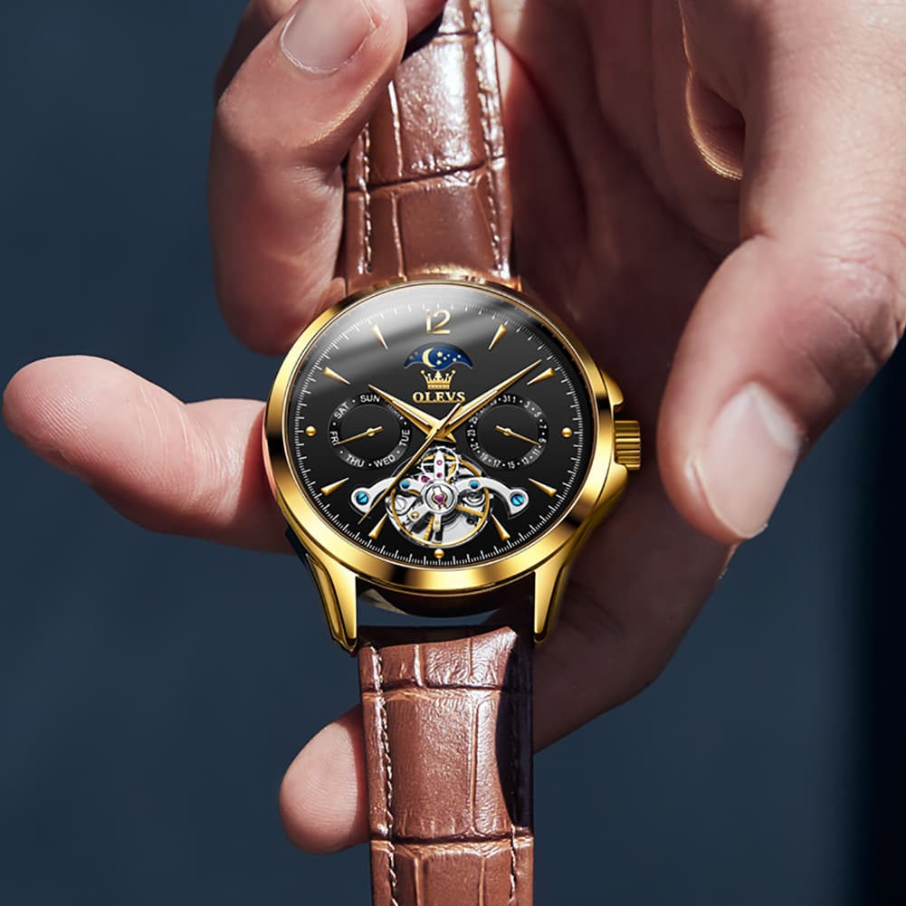 OLEVS 6663 Automatic Mechanical Moon Phase Watch for Men