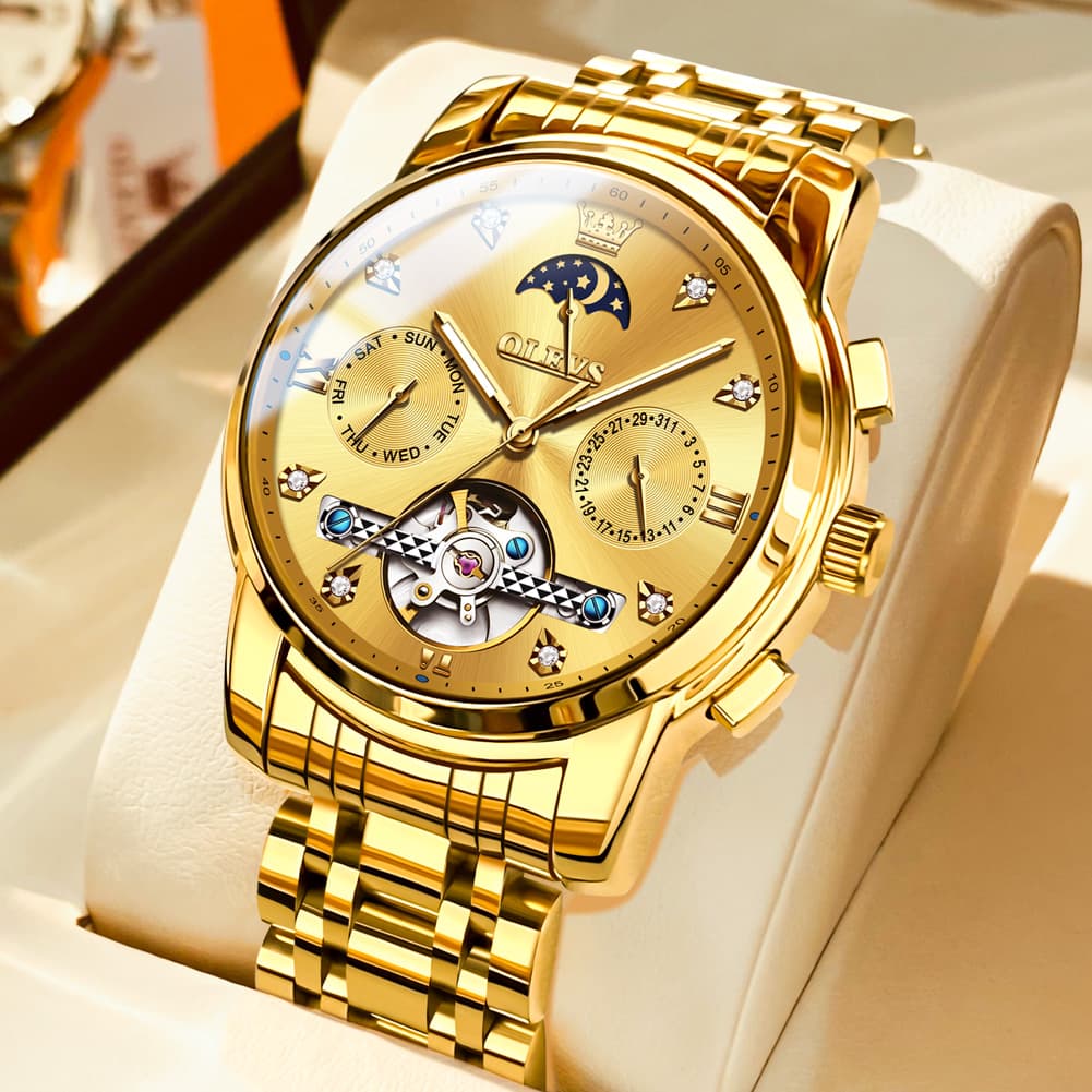 OLEVS 6678 Mechanical Moon Phase Automatic Watch for Men